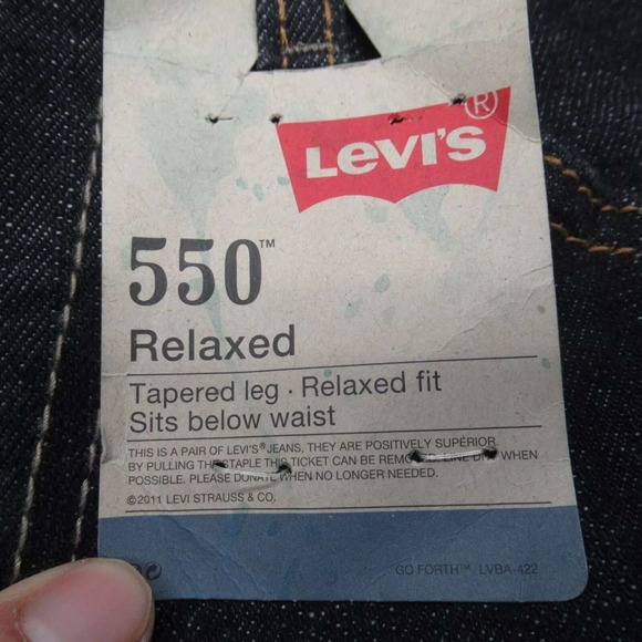 Levis 550 Jeans Women 14 Dark Wash 27x27 Relaxed Regular Cobra Straight Bootcut - Picture 5 of 16